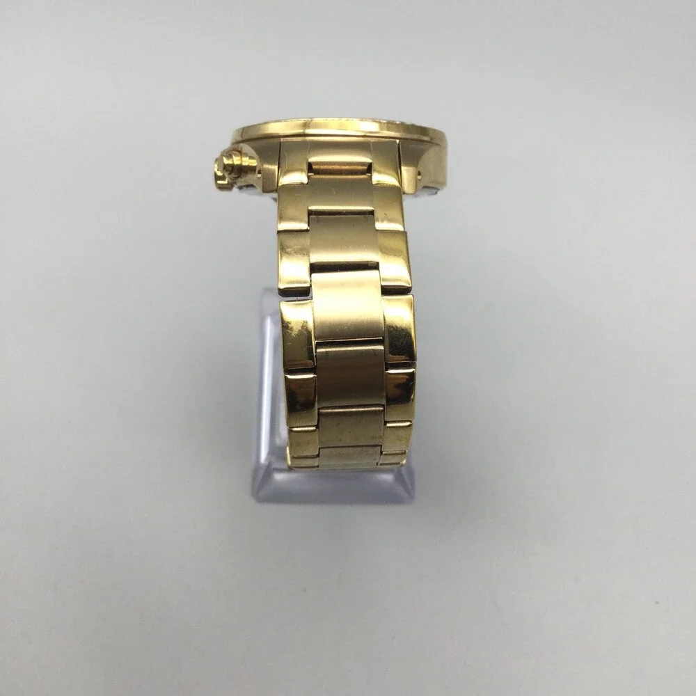 Fossil ES2683 Womens Watch 37mm Chronograph Gold Tone Crystals New Battery 7.25